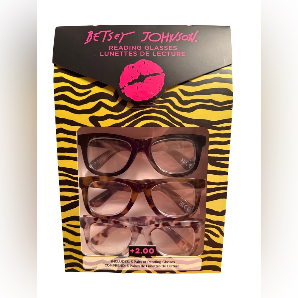 Betsey Johnson NWT Qty of 6 Assorted Reading Glasses +200 Lenses Strength - Picture 5 of 9